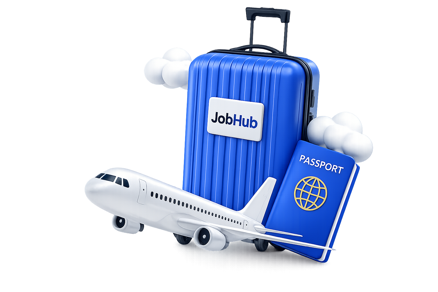 Валіза, літак і паспорт JobHub